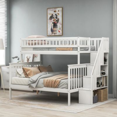 Streamdale Twin Over Full Stairway Bunk Bed With Storage