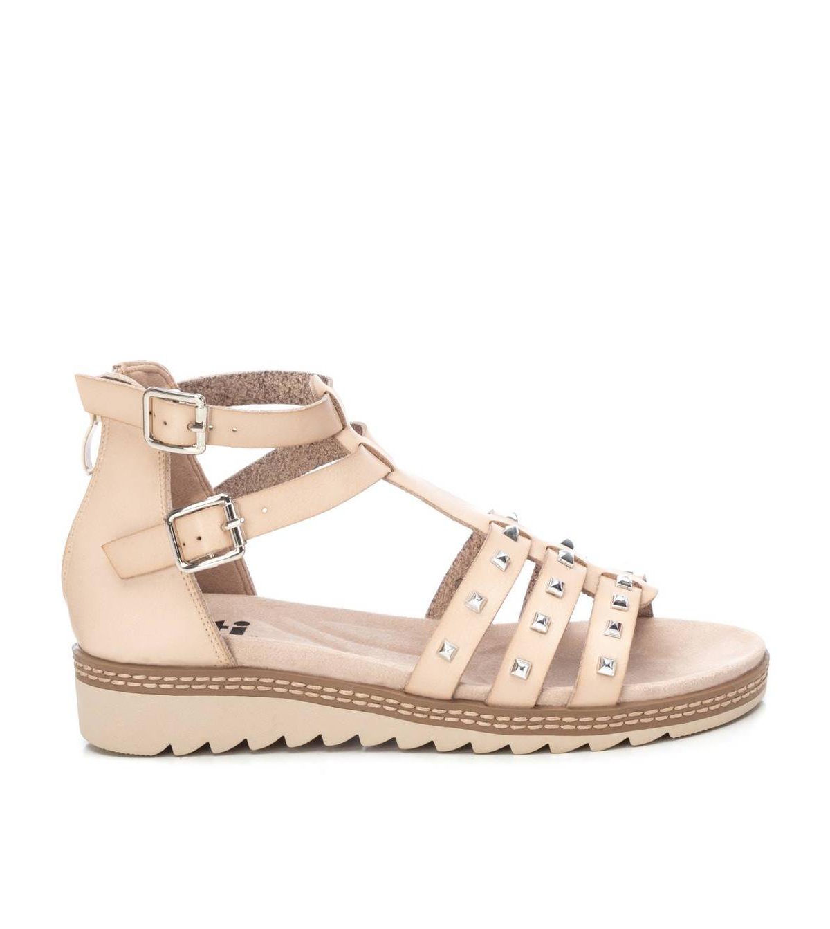 Xti Women's Flat Sandals With Gold Studs By