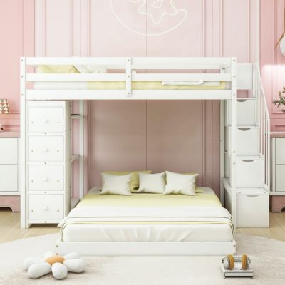 Streamdale Versatile Bunk Bed with Storage and Shelves