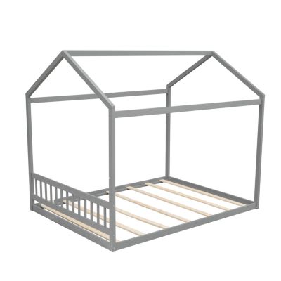 Wooden House Bed With Headboard