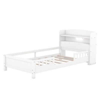 Streamdale Twin Platform Bed with Headboard Storage and LED Lights