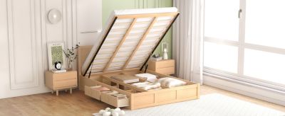 Queen Platform Bed with Storage Drawers