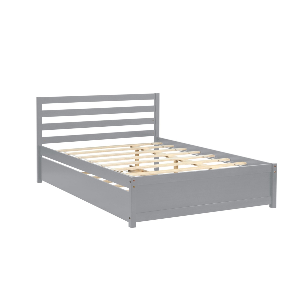 Streamdale Furniture Full Size Wood Platform Bed Frame With Headboard And Twin Trundle
