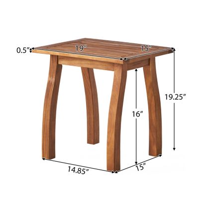 Streamdale Coastal Slatted Outdoor Accent Table for Patio or Pool Deck