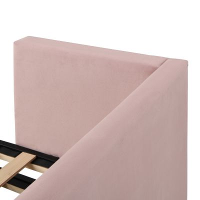 Streamdale Twin Size Upholstered Daybed With Extendable Trundle, Pink