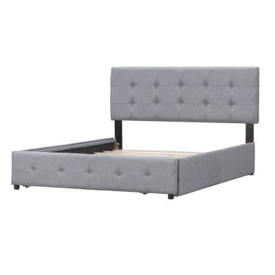 Streamdale Linen Platform Bed with Drawers