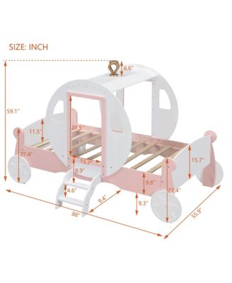 Princess Carriage Bed with Wood Platform