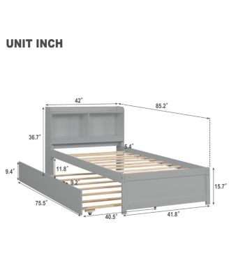 Streamdale Twin Bed With Trundle, Bookcase