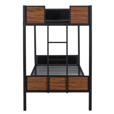 Modern Steel Bunk Bed with Safety Rail