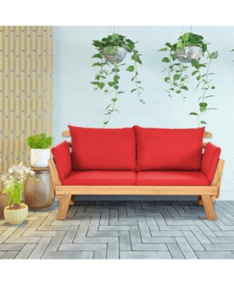 Adjustable Patio Convertible Sofa with Thick Cushion