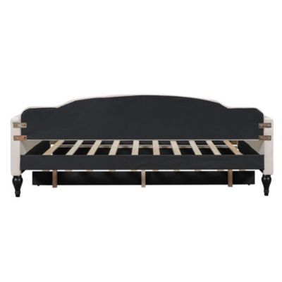 Full Size Upholstered Tufted Daybed With Twin Size Trundle