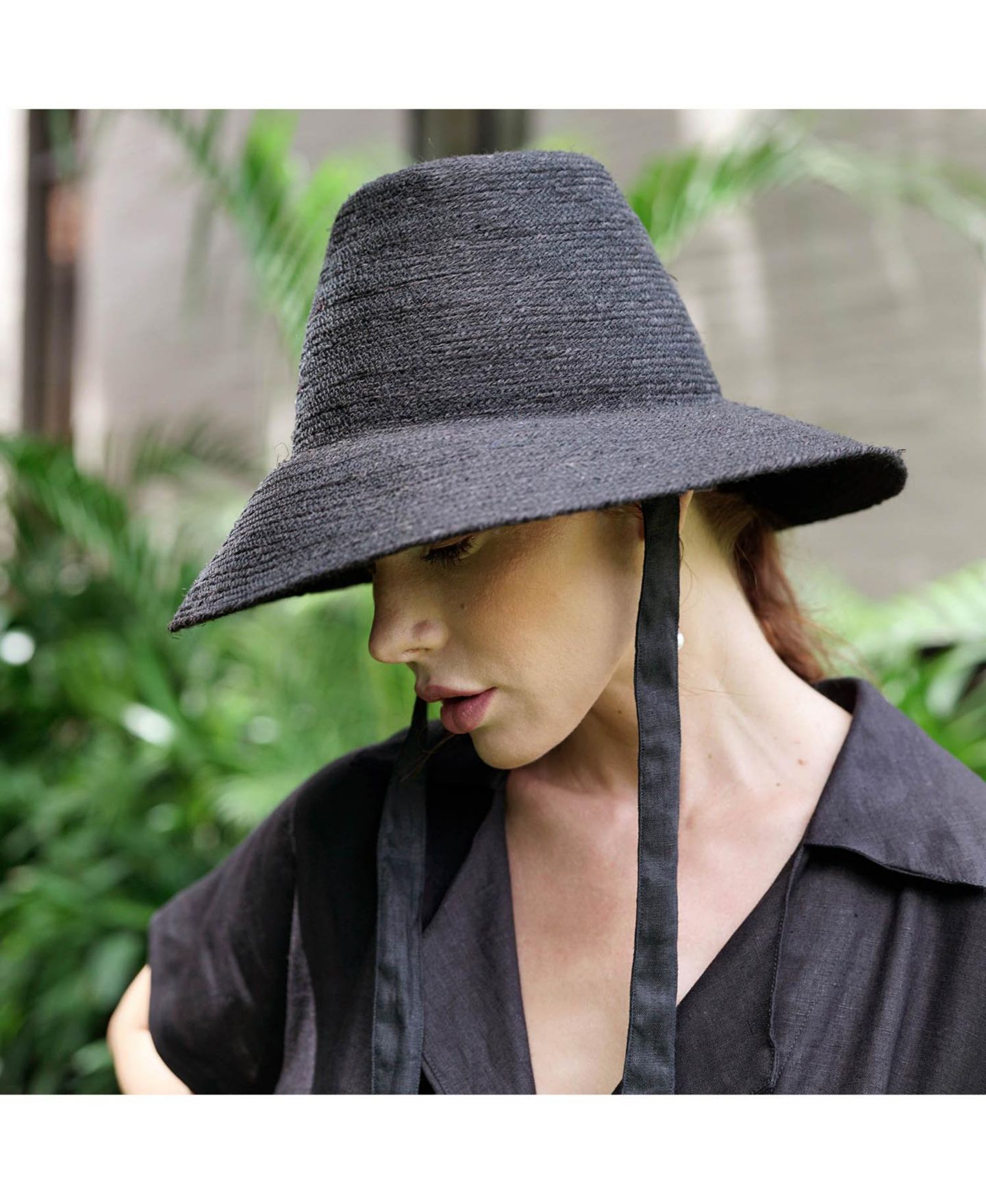 Женский головной убор Brunna.co Meg Jute Straw Hat In Black, цвет: Чёрный — фото 3