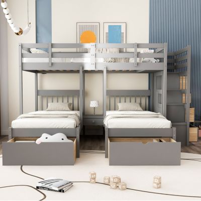 Streamdale Triple Bunk Bed with Drawers and Rails