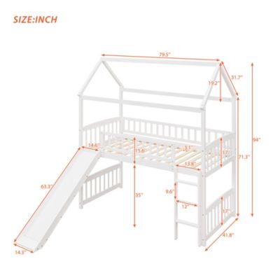 Twin Loft Bed With Slide, House Bed Frame