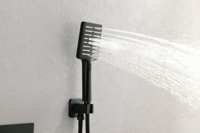 Wall Mounted Waterfall Rain Shower System With 3 Body Sprays &amp; Handheld Shower