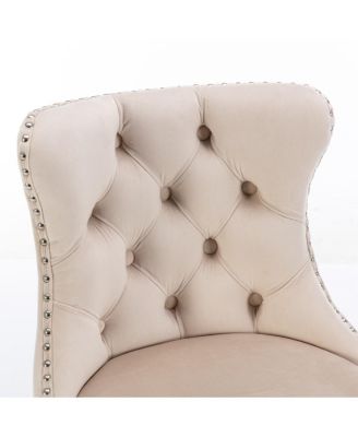 Adjustable Swivel Velvet Barstools, Set of 2