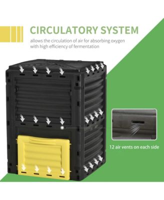 80 Gallon Outdoor Compost Bin with Enhanced Airflow and Easy Assembly