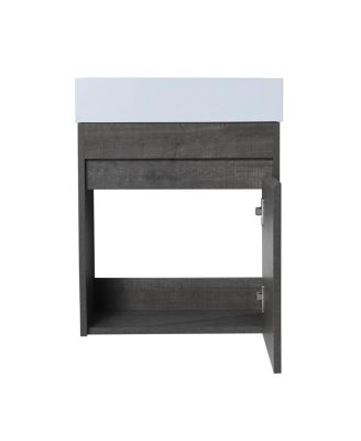 18" Floating Wall-Mounted Bathroom Vanity With Resin Sink & Soft-Close Cabinet Door