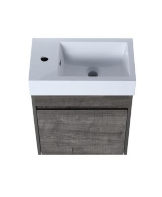 18" Floating Wall-Mounted Bathroom Vanity With Resin Sink & Soft-Close Cabinet Door