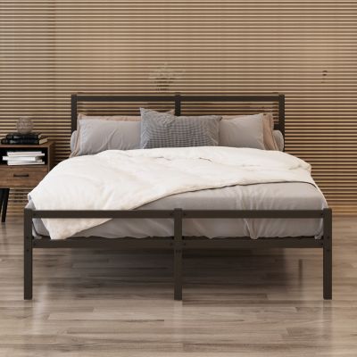 Streamdale Metal Platform Bed Frame with Headboard (Queen)