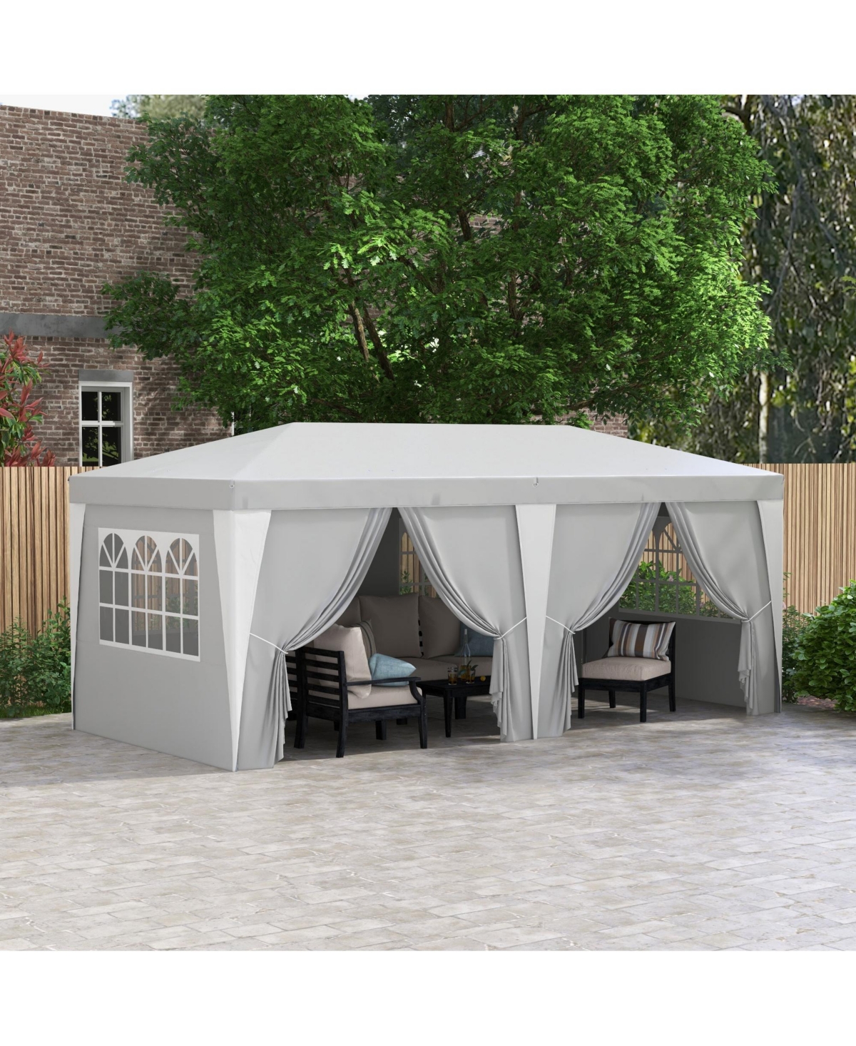 Ez Pop-Up Canopy Tent Spacious 16x16' with Adjustable Height and Included Carry Bag - Gray