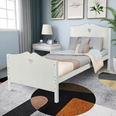 Streamdale Twin Bed Frame with Wood Slats, Headboard, and Footboard