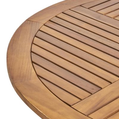 Streamdale Stylish Acacia Wood Circular Patio Table with Smooth Leg Design