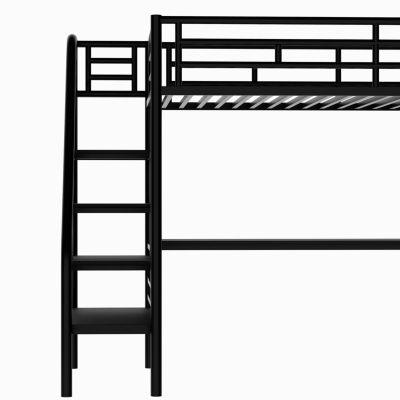 Metal Loft Bed Frame With Desk, No Box Spring Needed