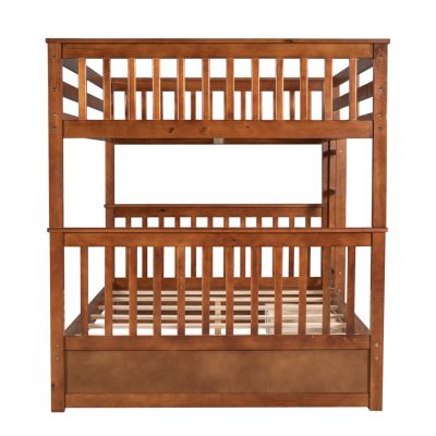 Streamdale Espresso Bunk Bed with Drawers and Ladders