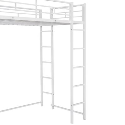 Streamdale Twin Metal Loft Bed With 2 Shelves And One Desk