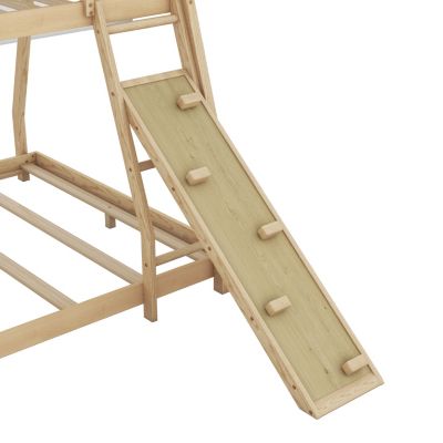 Streamdale Twin Over Queen House Bunk Bed With Climbing Nets And Climbing Ramp
