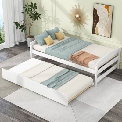 Twin Size Platform Bed With Twin Size Trundle