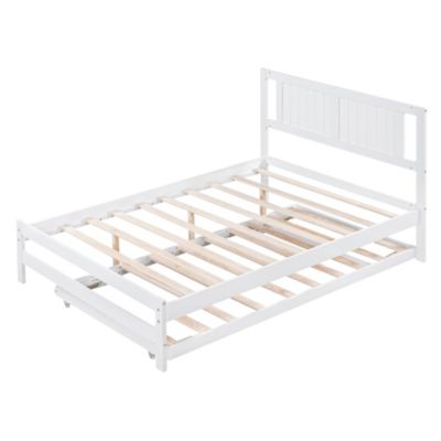 Streamdale Full Size Platform Bed With Adjustable Trundle