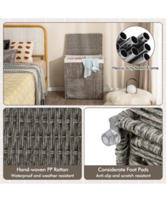 29 Gallons Laundry Hamper with Convenient Handles and Removable Liner Bag-Grey