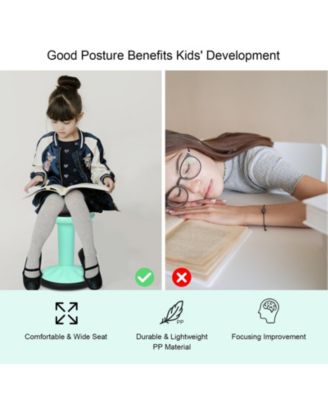 Adjustable Active Learning Stool Sitting Home Office Wobble Chair with Cushion Seat