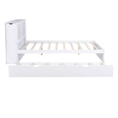 Streamdale Queen Storage Bed with Pull-Out Shelves and Trundle