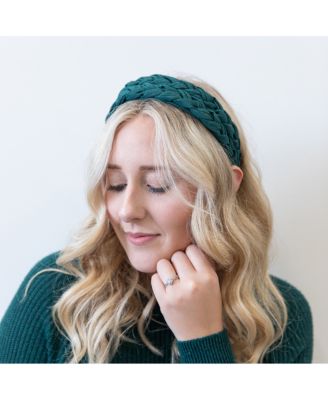 Women s Blushing Braid Headband - Dark Green