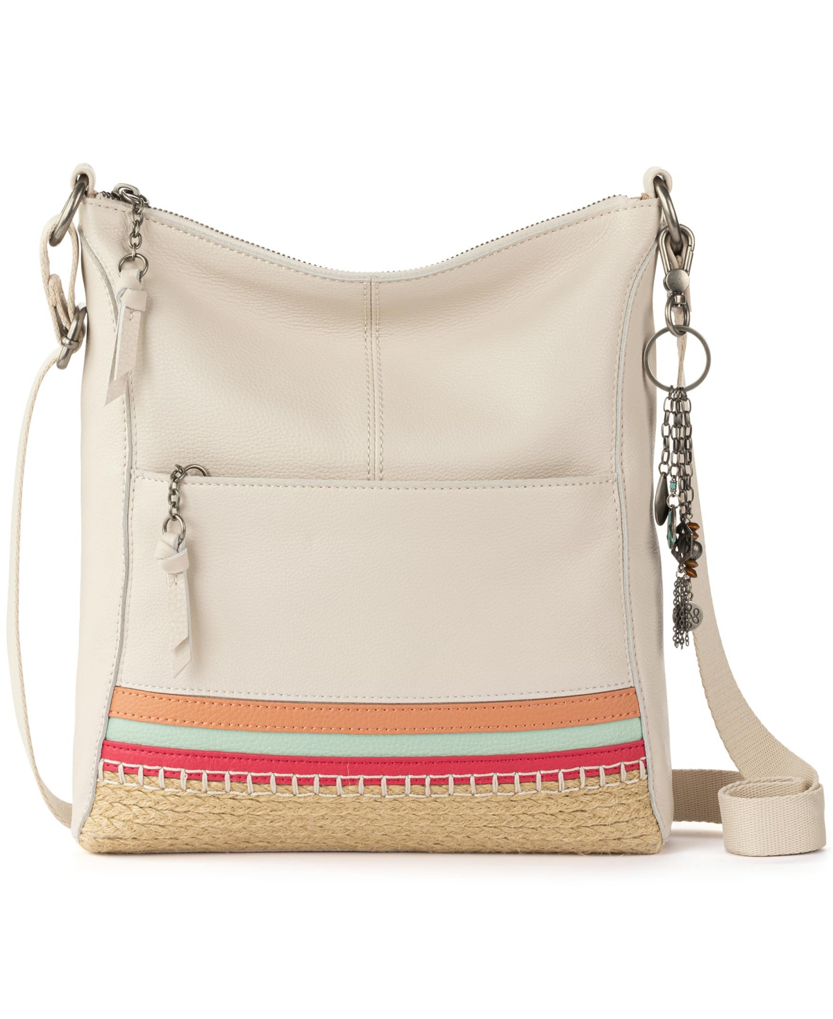 The Sak Women s Lucia Leather Crossbody Bag Magenta Stitch Smart Closet
