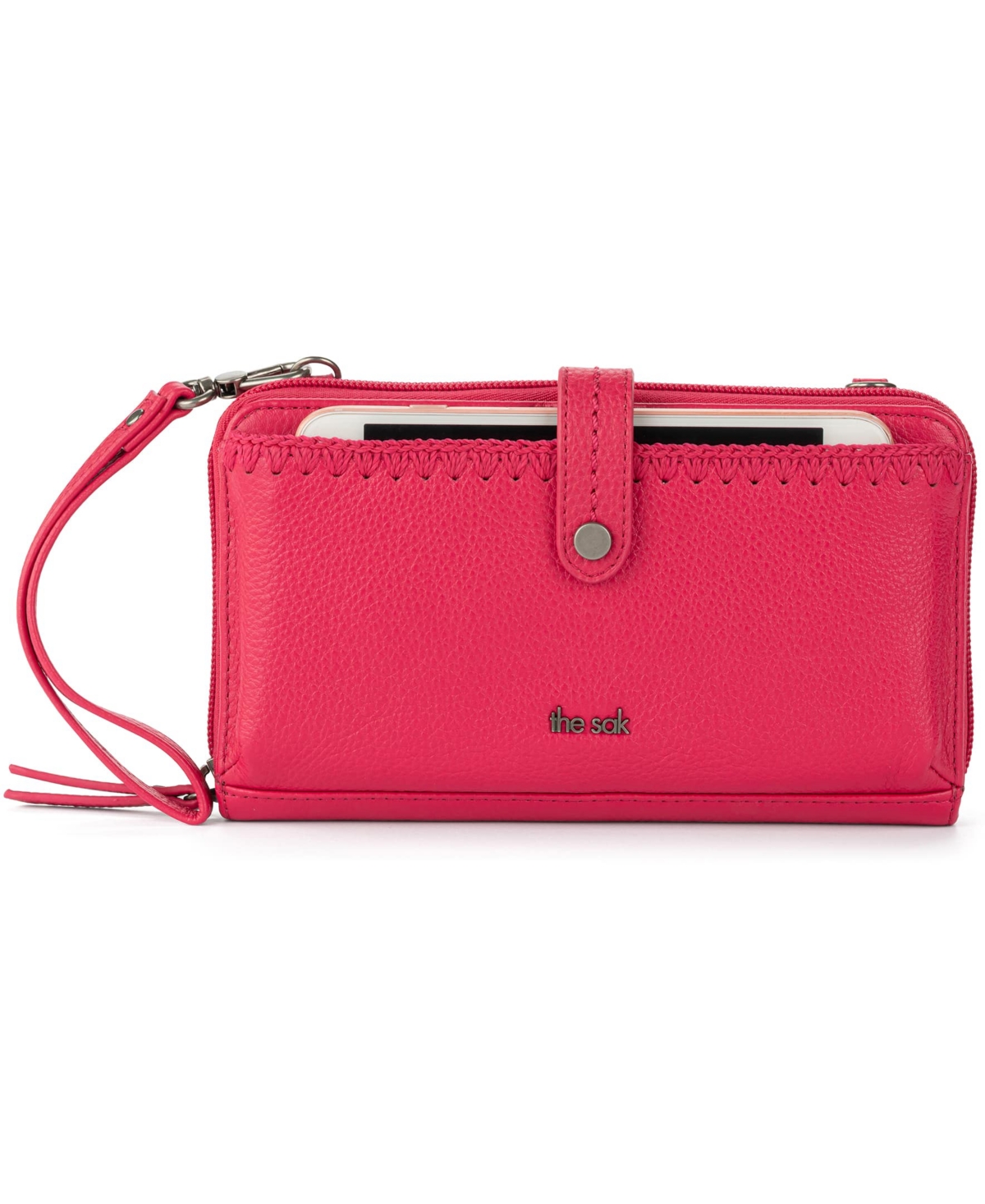 The Sak Women's Iris Leather Convertible Smartphone Crossbody Bag - Magenta  | Smart Closet