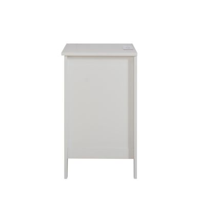 Streamdale Modern White 3-Drawer Nightstand with USB Charging