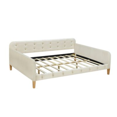 Streamdale Full Size Upholstered Daybed With 4 Support Legs, White