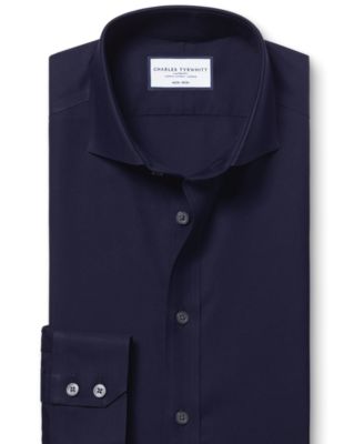 Men's Slim-Fit Non-Iron Solid Twill Dress Shirt 