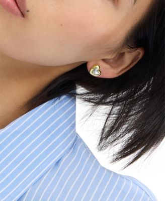 Faux Stone Heart Stud Earrings