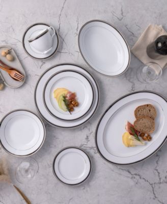 Austin Platinum 50-Piece Dinnerware Set, Service For 8