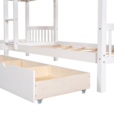 Streamdale Twin L-Shaped Bunk Bed With Drawers