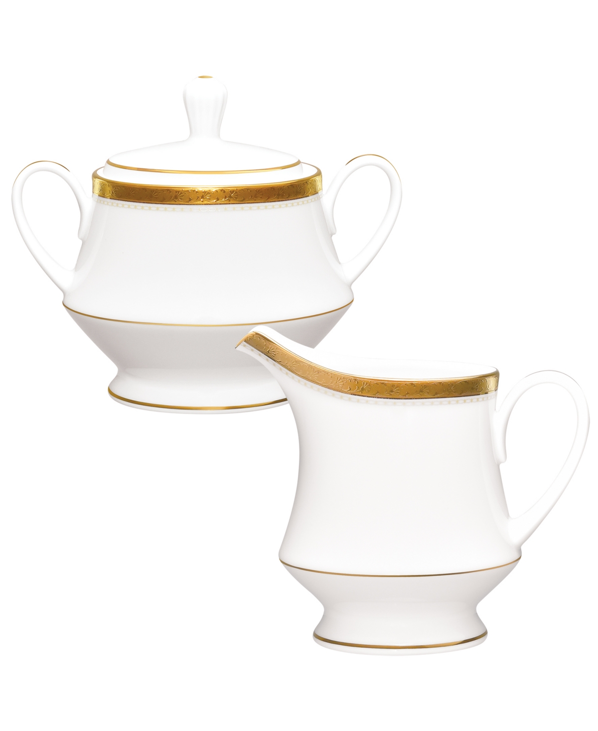 Noritake Charlotta Platinum 2 Piece Sugar Creamer Set In Gold