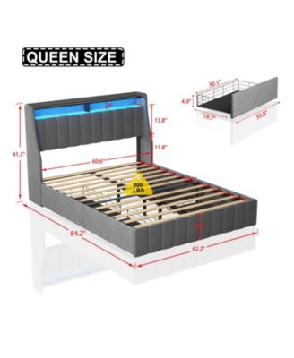 Queen Bed Frame with Storage Drawers