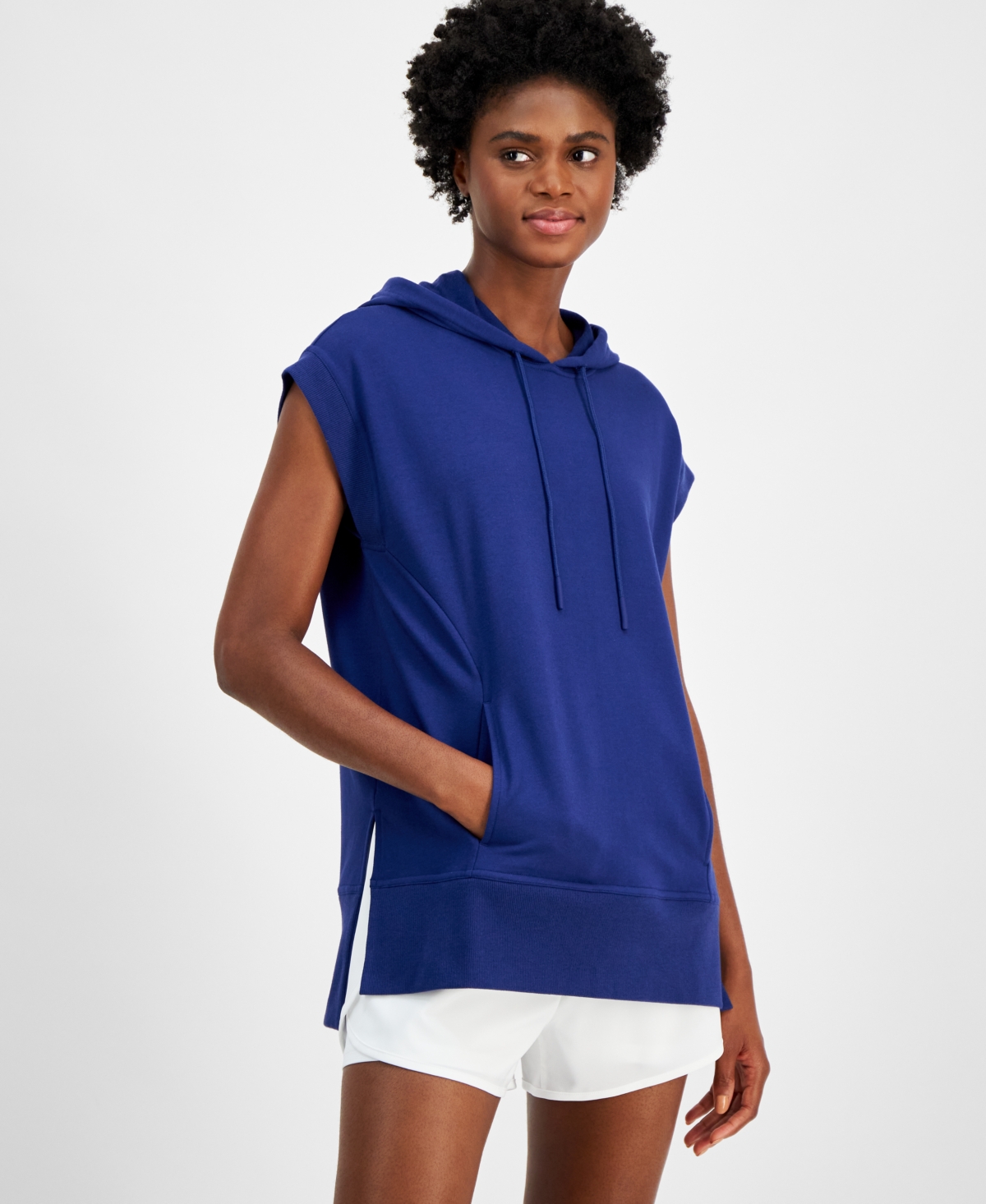 Id Ideology Women's Relaxed Comfort Flow Hooded Tunic, Created for Macy's