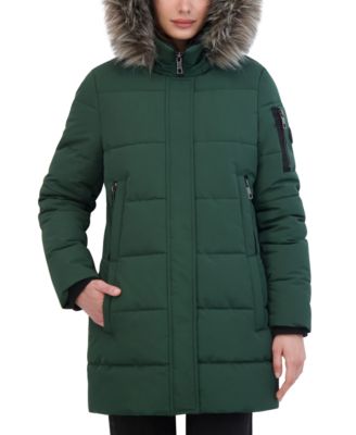 Women's Faux-Fur-Trim Hooded Puffer Coat