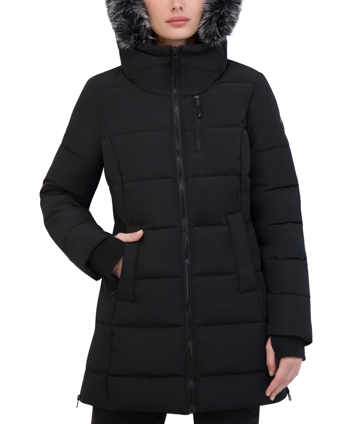 Nautica Women's Faux-Fur-Trim Hooded Puffer Coat